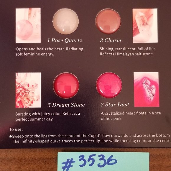 ✅Cle de Peau Lips Sample 1 Card 4 colors Rose Quartz Charm Dream Stone Star Dust - Picture 3 of 7
